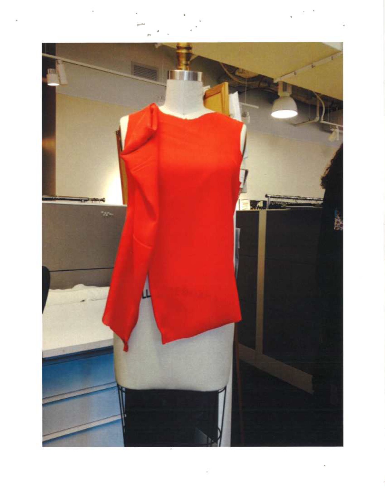 Asymmetric side drape, style 2707