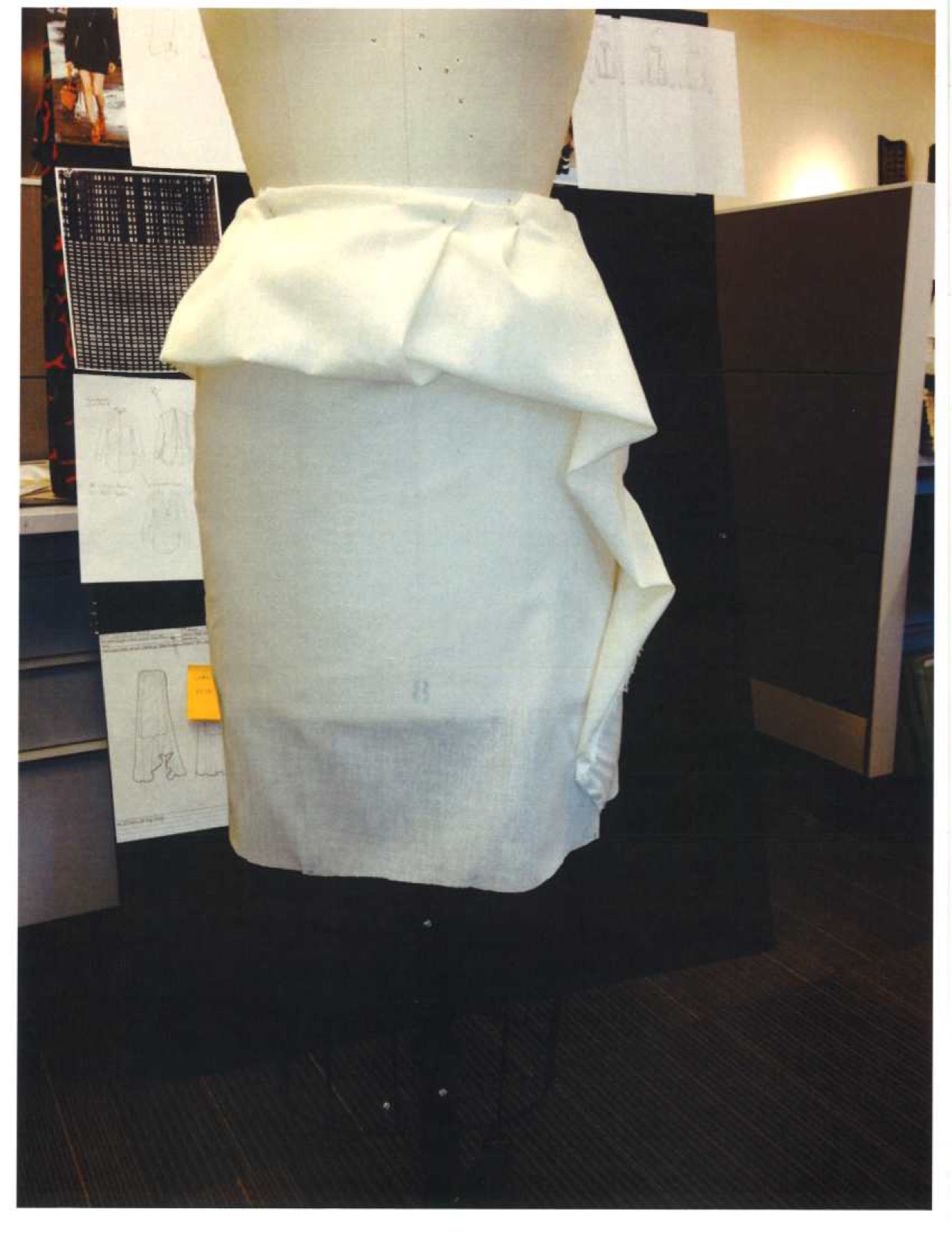 Muslin skirt drape, style 3389