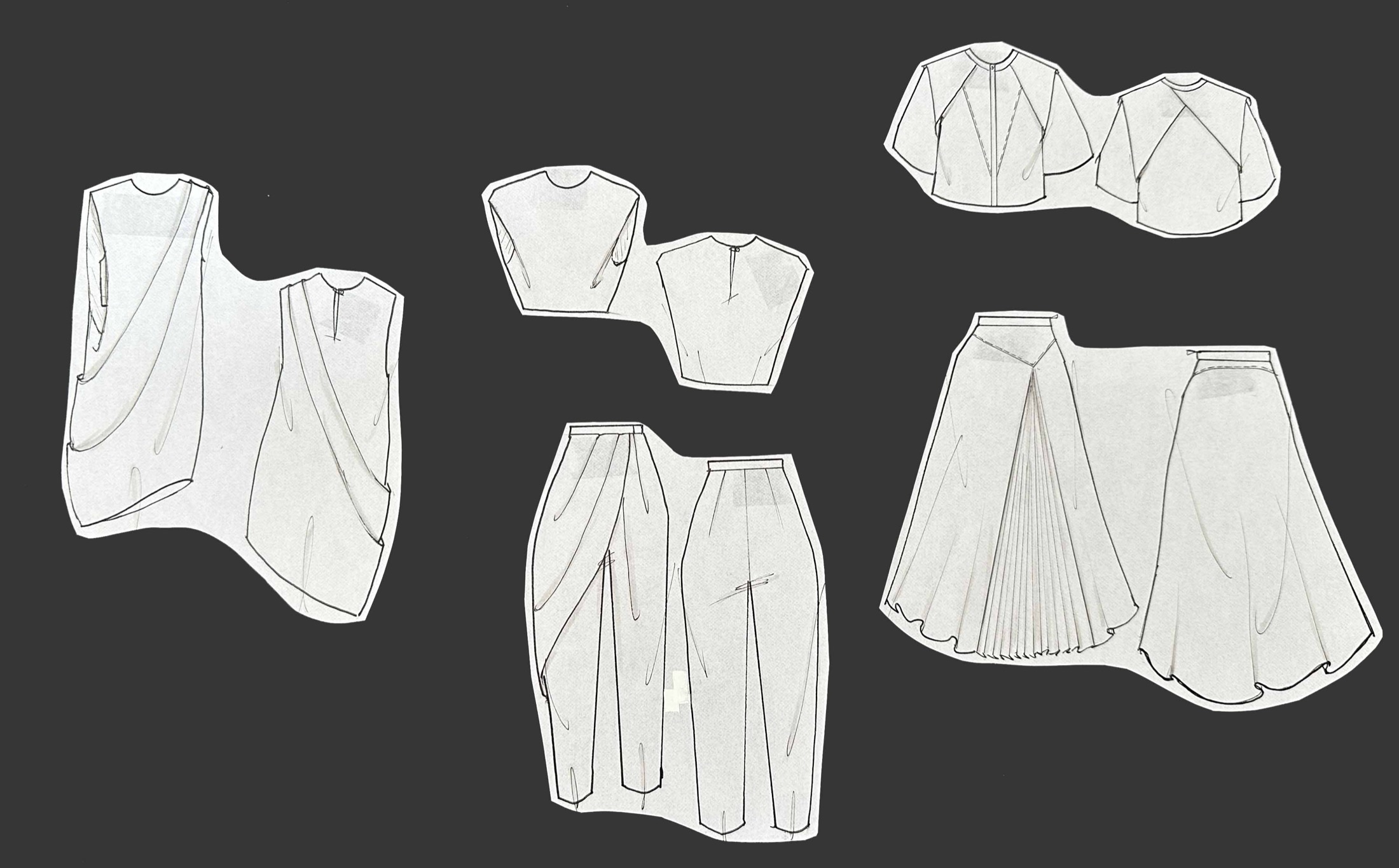 Paper Planes flat sketches 2