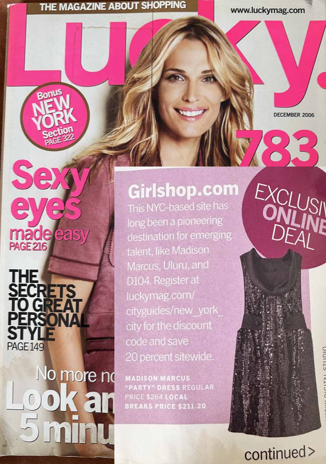 Lucky magazine, sequin party dress feature